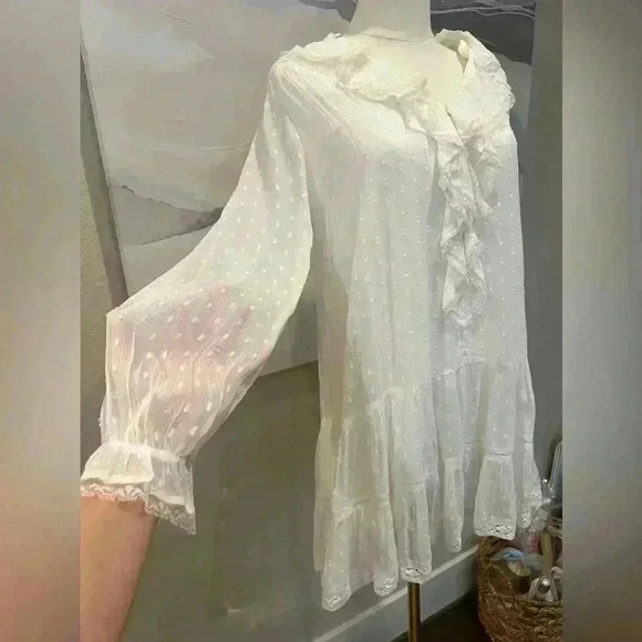 By Anthropologie Long-Sleeve V-Neck
Ruffled Tunic Dress Size Small - Picture 8 of 13